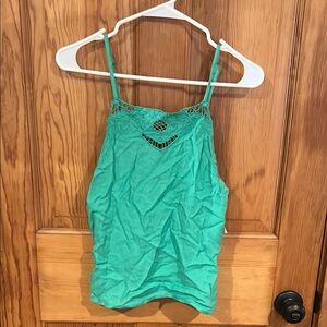 Green Lace Detail Women's Top